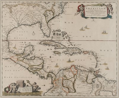 Lot 219 - West Indies. Visscher (Nicolas), Insulae Americanae in Oceano Septentrionali..., circa 1680