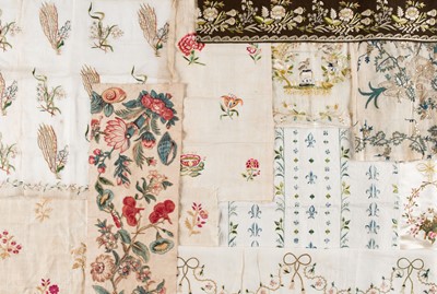 Lot 300 - Embroidered. A group of needlework items, 18th & 19th century