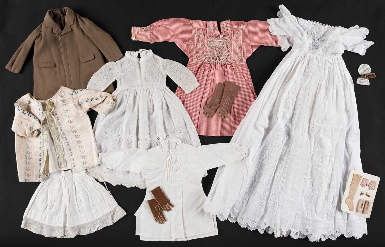 Lot 335 - Miniature Clothes. A collection finely knitted by Mrs Coward of Roundway, Devizes, 1820