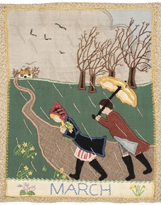 Lot 301 - Educational Needlework. Frieze for an Infant's Classroom, by Patricia Hunter, c. 1940s, & others