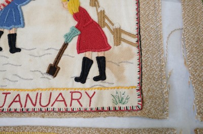 Lot 301 - Educational Needlework. Frieze for an Infant's Classroom, by Patricia Hunter, c. 1940s, & others