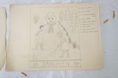 Lot 301 - Educational Needlework. Frieze for an Infant's Classroom, by Patricia Hunter, c. 1940s, & others
