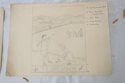 Lot 301 - Educational Needlework. Frieze for an Infant's Classroom, by Patricia Hunter, c. 1940s, & others