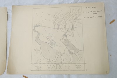 Lot 301 - Educational Needlework. Frieze for an Infant's Classroom, by Patricia Hunter, c. 1940s, & others