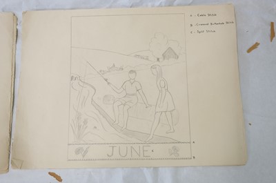 Lot 301 - Educational Needlework. Frieze for an Infant's Classroom, by Patricia Hunter, c. 1940s, & others