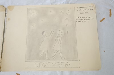 Lot 301 - Educational Needlework. Frieze for an Infant's Classroom, by Patricia Hunter, c. 1940s, & others