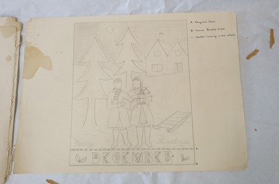 Lot 301 - Educational Needlework. Frieze for an Infant's Classroom, by Patricia Hunter, c. 1940s, & others