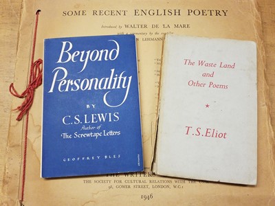 Lot 433 - Lewis (Clive Staples). Beyond Personality: The Christian Idea of God, 1944, and others