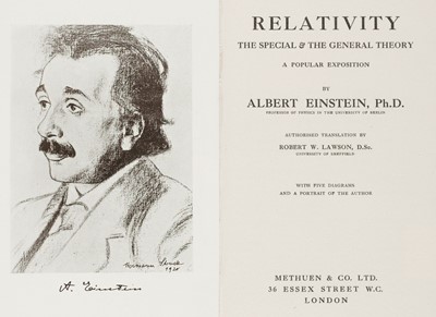 Lot 415 - Einstein (Albert). Relativity, 1st edition in English, Methuen, 1920