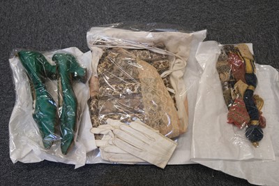 Lot 294 - Clothing & Accessories. An Edwardian beaded blouse, circa 1905, & other items