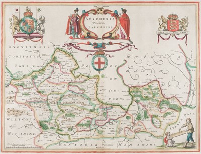 Lot 154 - Blaeu (Johannes). Two county maps: Berkshire & Westmorland, circa 1648