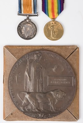 Lot 666 - WWI Medals. A casualty group to Second Lieutenant L.J. Baxter, 4th Bn, The Buffs