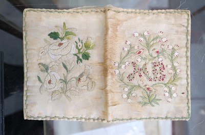 Lot 309 - Embroidered Pocket Book. A silk wallet or purse, circa 1780s