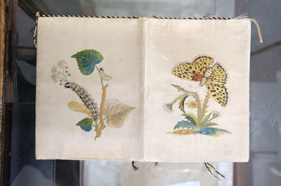 Lot 309 - Embroidered Pocket Book. A silk wallet or purse, circa 1780s