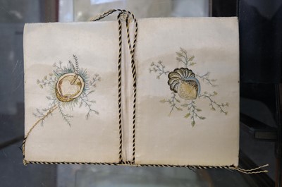 Lot 309 - Embroidered Pocket Book. A silk wallet or purse, circa 1780s