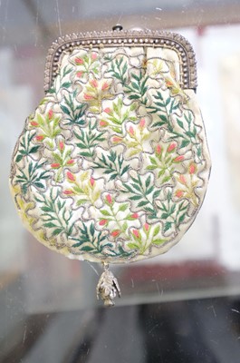 Lot 309 - Embroidered Pocket Book. A silk wallet or purse, circa 1780s