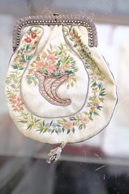 Lot 309 - Embroidered Pocket Book. A silk wallet or purse, circa 1780s