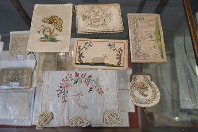 Lot 309 - Embroidered Pocket Book. A silk wallet or purse, circa 1780s