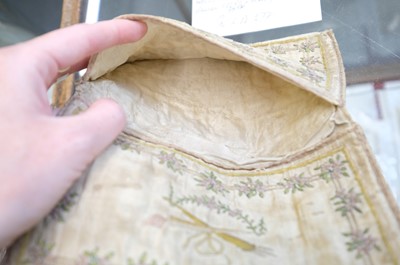 Lot 309 - Embroidered Pocket Book. A silk wallet or purse, circa 1780s