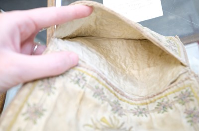 Lot 309 - Embroidered Pocket Book. A silk wallet or purse, circa 1780s