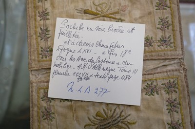 Lot 309 - Embroidered Pocket Book. A silk wallet or purse, circa 1780s
