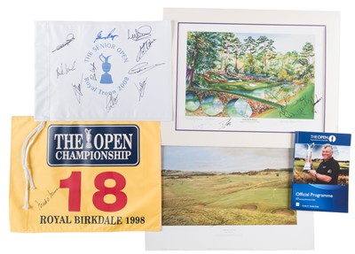 Lot 310 - Golfing Autographs. Golden Bell, Augusta National Golf Club colour print by James Ellis, 2003
