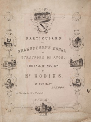 Lot 114 - Shakespeare's House Sale Catalogue. Particulars of Shakespeare's House at Stratford on Avon, 1847