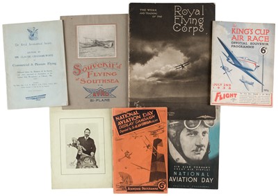 Lot 115 - Aviation Souvenir Programmes and Ephemera. A collection of 7 early souvenir programmes, 1917- 1938