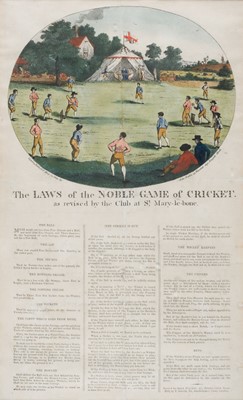 Lot 242 - Cricket. Wallis (John, publisher), The Laws of the Noble Game of Cricket..., 1809