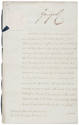 Lot 302 - George IV (1762-1830), Document Signed, 29 November 1822