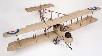 Lot 218 - Aircraft model. A WWI Royal Flying Corps model of a twin-seater reconnaissance biplane