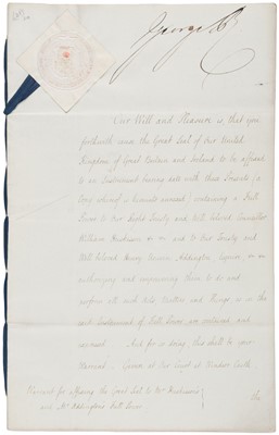 Lot 301 - George IV (1762-1830), Document Signed, 22 September 1826