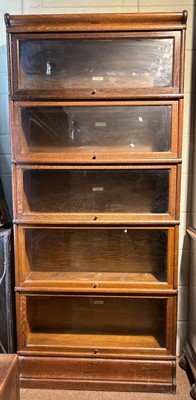 Lot 307 - Bookcase. A 1920s Globe Wernicke oak bookcase