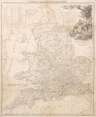 Lot 321 - Handkerchief Map. Fairburn's Travelling Handkerchief, 1831