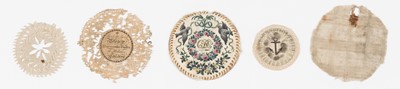 Lot 353 - Watch Sampler. A hand-painted watch roundel, 1801, & others