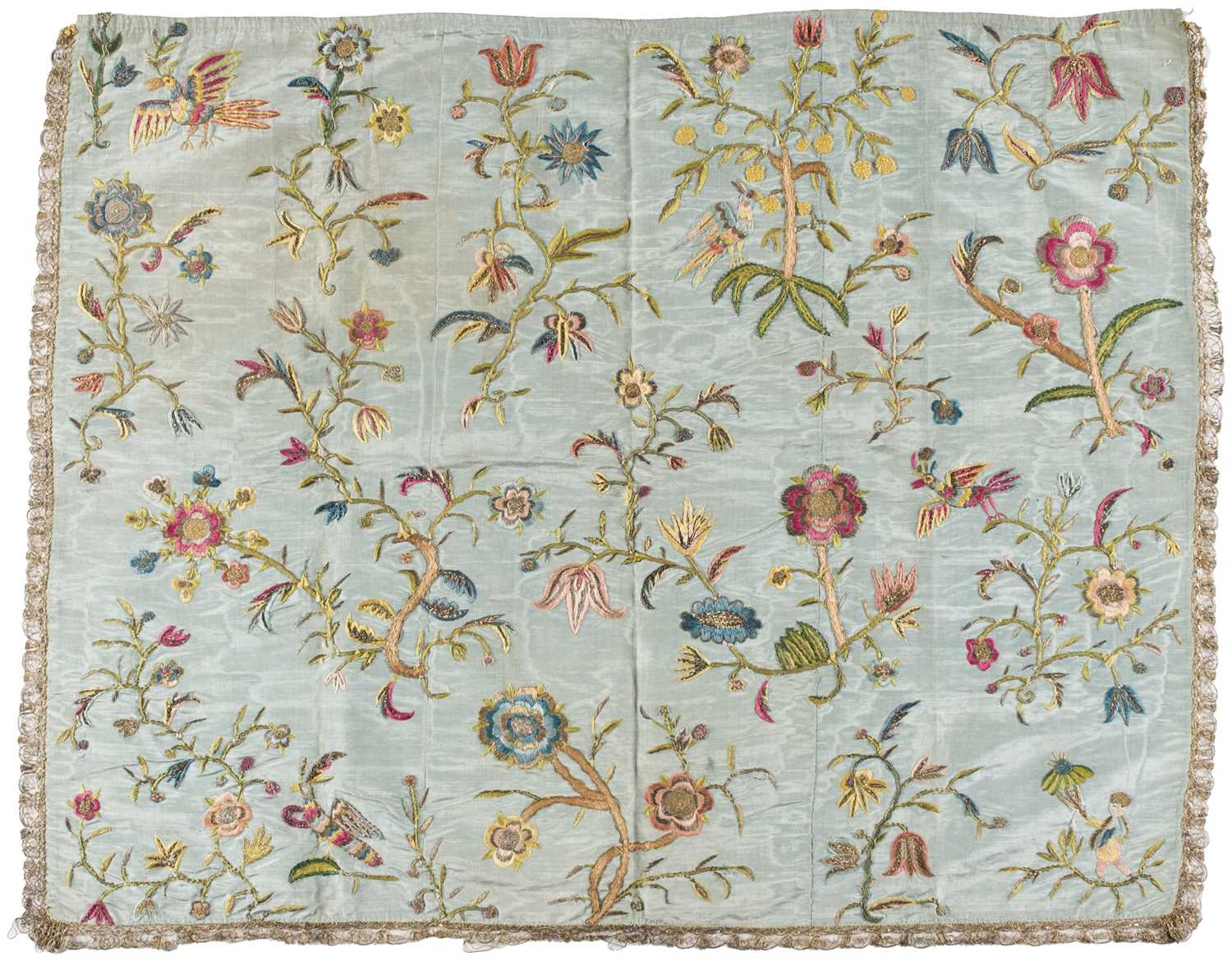 Lot 304 - Embroidered Panel. A needlework panel, English, 18th century