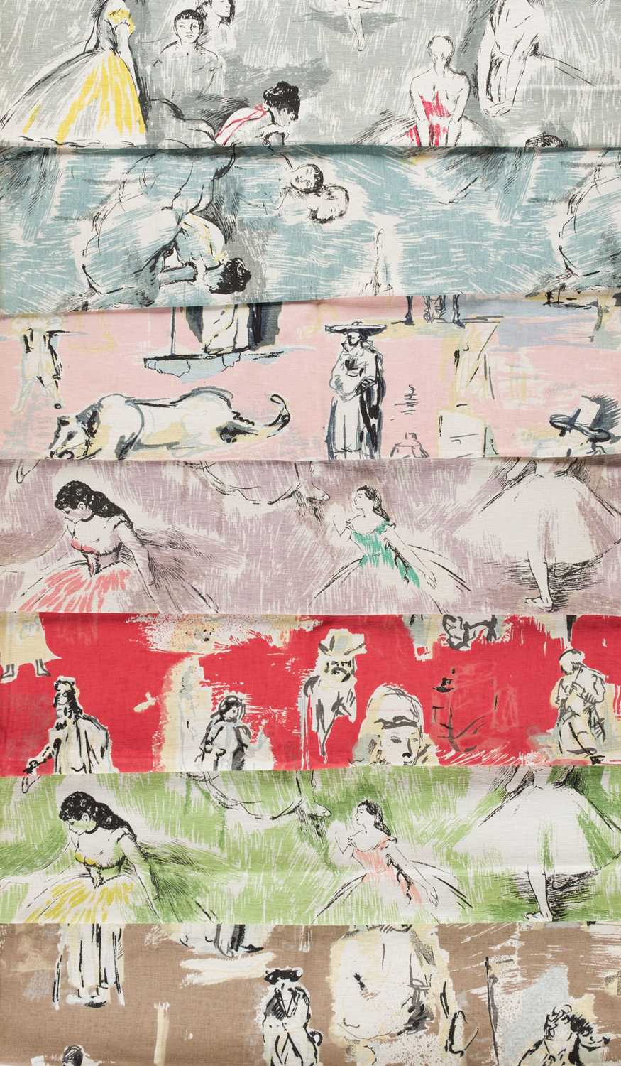 Lot 319 - Fabric. Seven unused sample pieces of bark cloth, 1950s