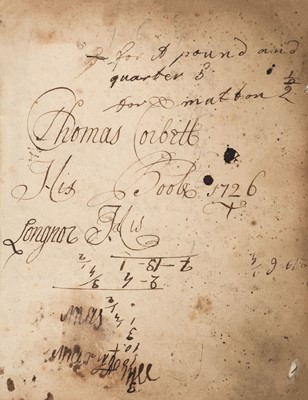 Lot 102 - Manuscript Recipe Book. A bound volume of manuscript recipes compiled by Thomas Corbett, 1726