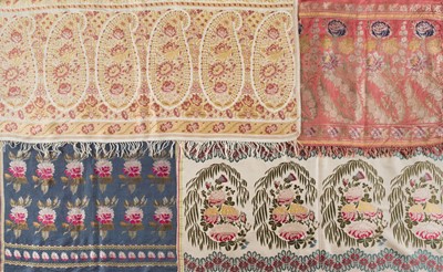 Lot 349 - Shawl. A Spitalfields silk stole, circa 1810-20, & 3 others