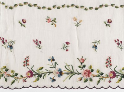 Lot 310 - Embroidered Skirt. A Regency needlework muslin skirt, circa 1810, & 2 others