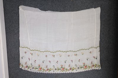 Lot 310 - Embroidered Skirt. A Regency needlework muslin skirt, circa 1810, & 2 others