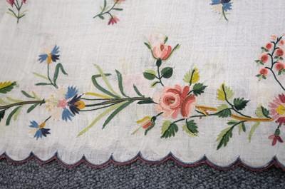 Lot 310 - Embroidered Skirt. A Regency needlework muslin skirt, circa 1810, & 2 others