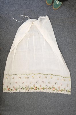 Lot 310 - Embroidered Skirt. A Regency needlework muslin skirt, circa 1810, & 2 others