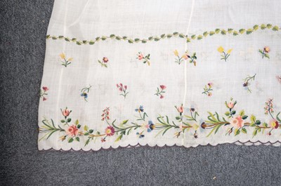 Lot 310 - Embroidered Skirt. A Regency needlework muslin skirt, circa 1810, & 2 others
