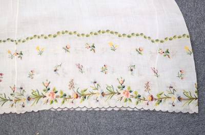 Lot 310 - Embroidered Skirt. A Regency needlework muslin skirt, circa 1810, & 2 others