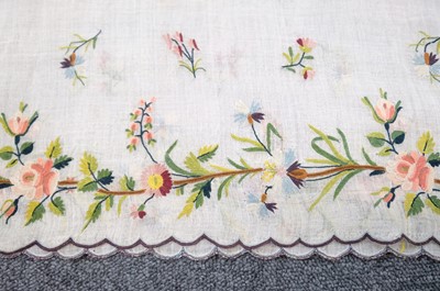 Lot 310 - Embroidered Skirt. A Regency needlework muslin skirt, circa 1810, & 2 others