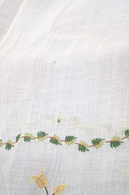 Lot 310 - Embroidered Skirt. A Regency needlework muslin skirt, circa 1810, & 2 others