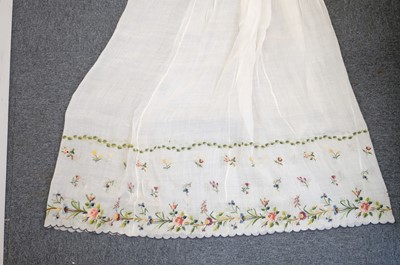 Lot 310 - Embroidered Skirt. A Regency needlework muslin skirt, circa 1810, & 2 others