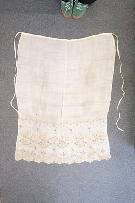 Lot 310 - Embroidered Skirt. A Regency needlework muslin skirt, circa 1810, & 2 others