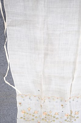 Lot 310 - Embroidered Skirt. A Regency needlework muslin skirt, circa 1810, & 2 others